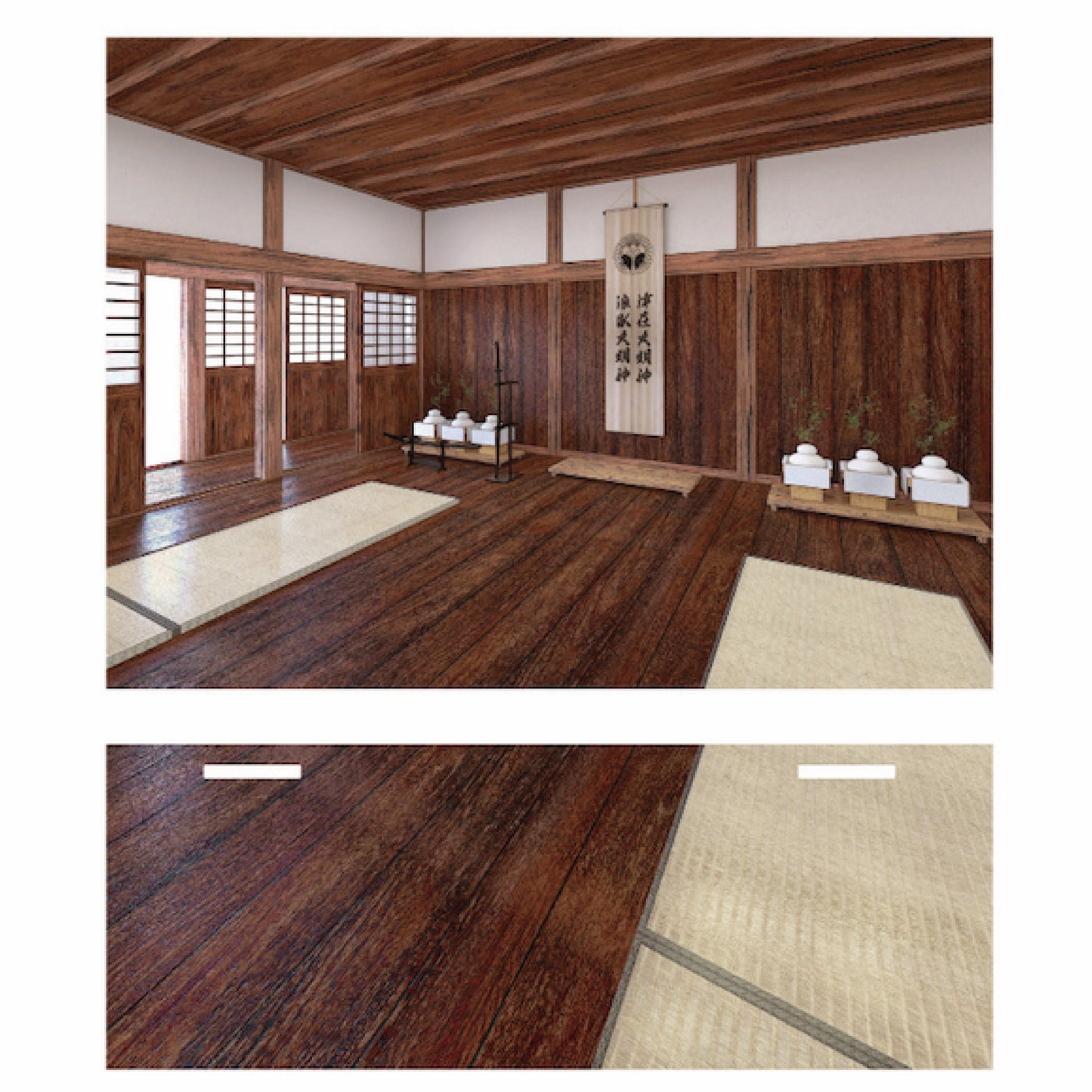 〈K県警K課〉背景ジオラマスタンド「南北朝時代の屋敷」